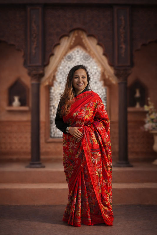 Raktapushp Kolkata Kantha Saree