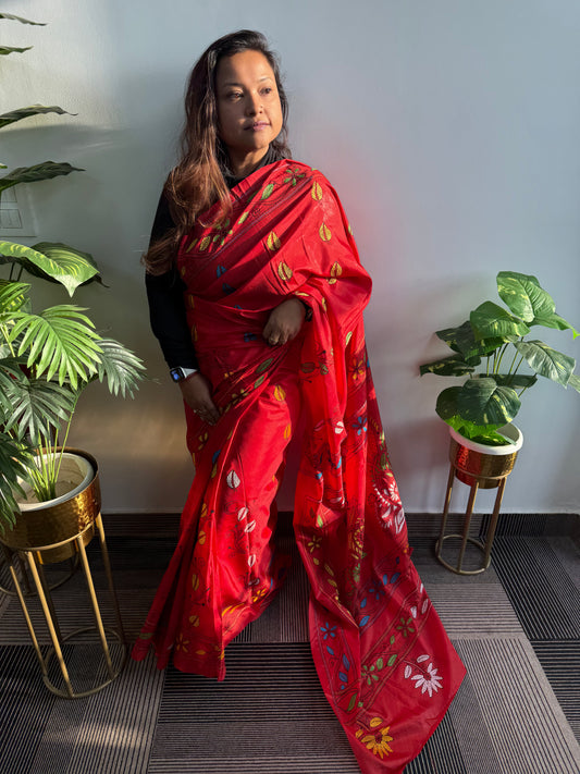 Raktika Kolkata Kantha Saree
