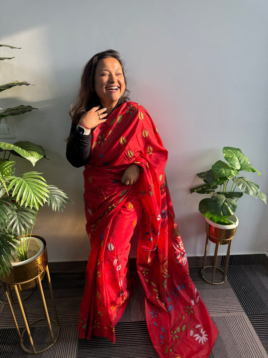 Raktika Kolkata Kantha Saree