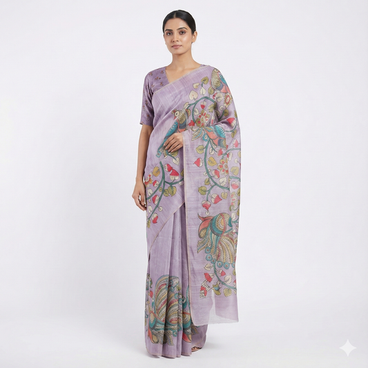 Lavender Poise. Dupian Art Silk Saree