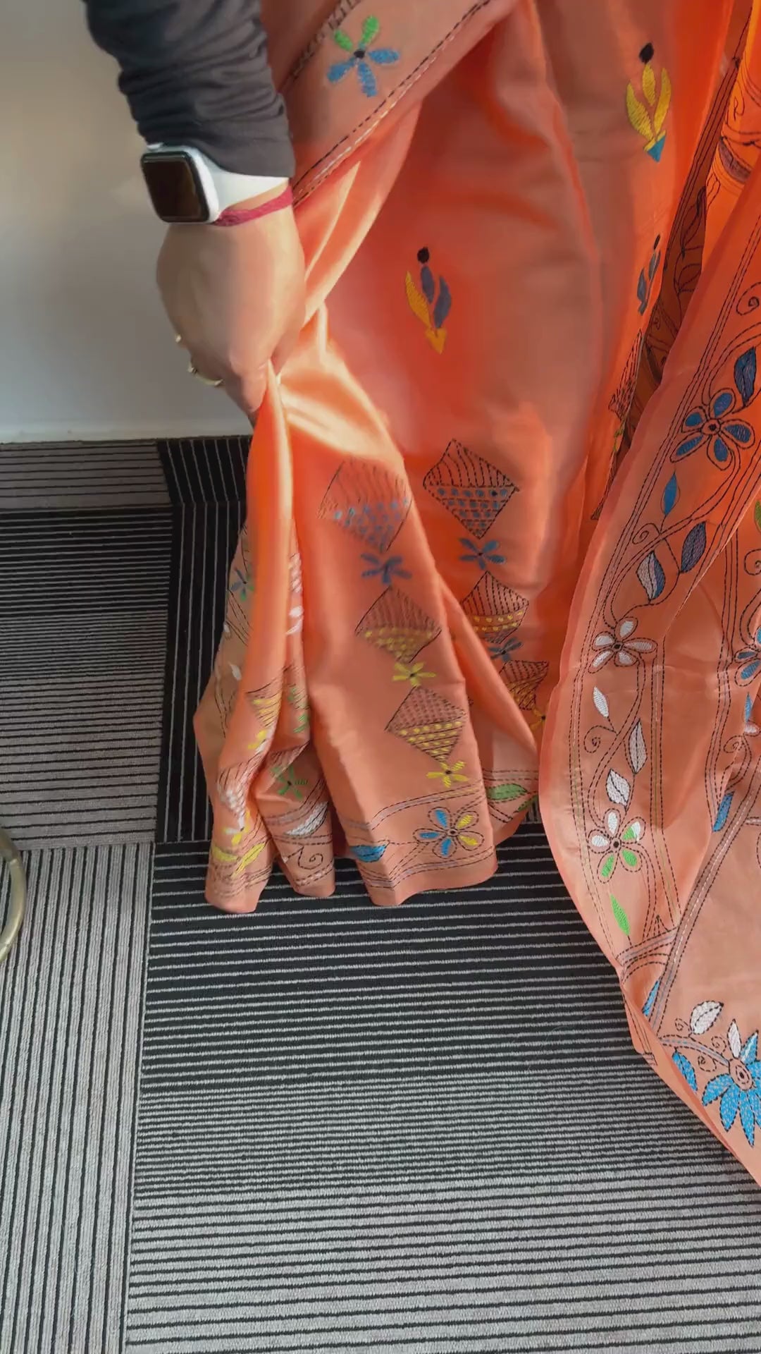 Peachika Kolkata Kantha Saree